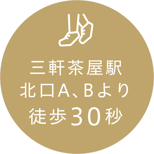 三軒茶屋駅北口A、Bより徒歩30秒
